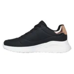 SKECHERS UNO LITE SHIMMER NEGRO Y BLANCO CON DORADO - Image 2