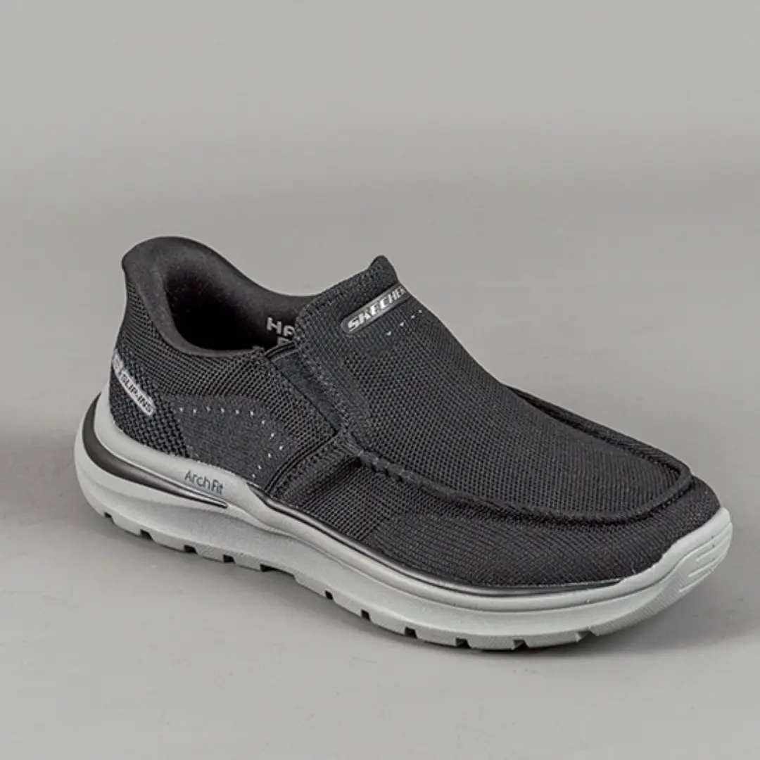 205491BLK (2) SKECHERS QUIN ARCHFIT NEGRO CON GRIS - Image 1