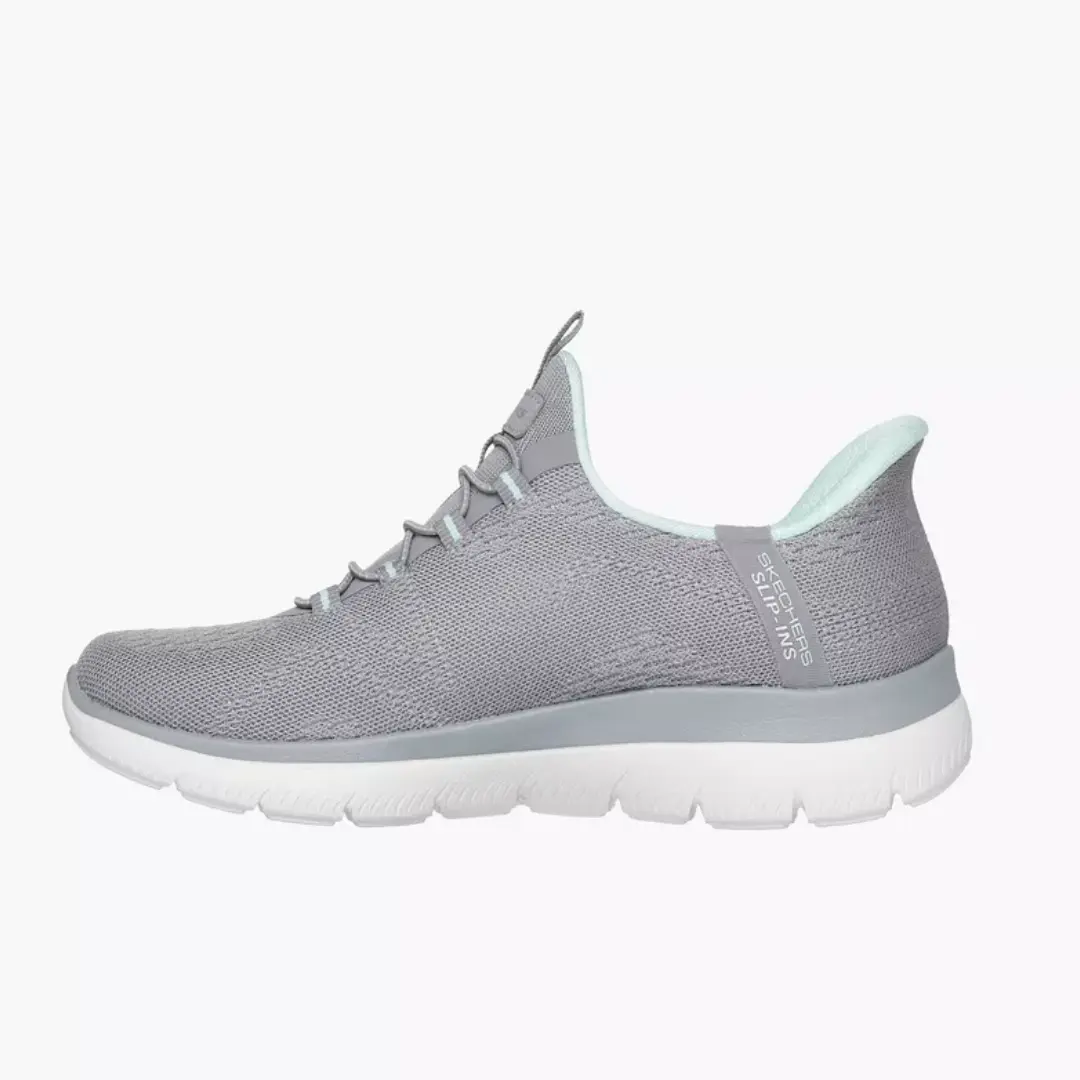 150284GYMN (2) SKECHERS SUMMITS SLIP ON GRIS CON AZUL - Image 2