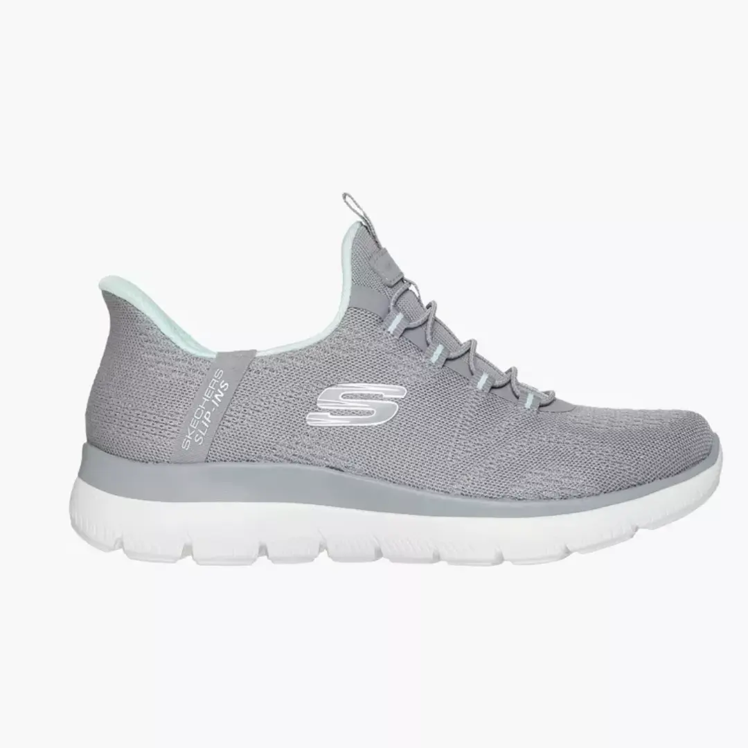 150284GYMN (3) SKECHERS SUMMITS SLIP ON GRIS CON AZUL - Image 1