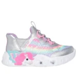 SKECHERS JR UNICORN CHARMEL GRIS CON ROSADO