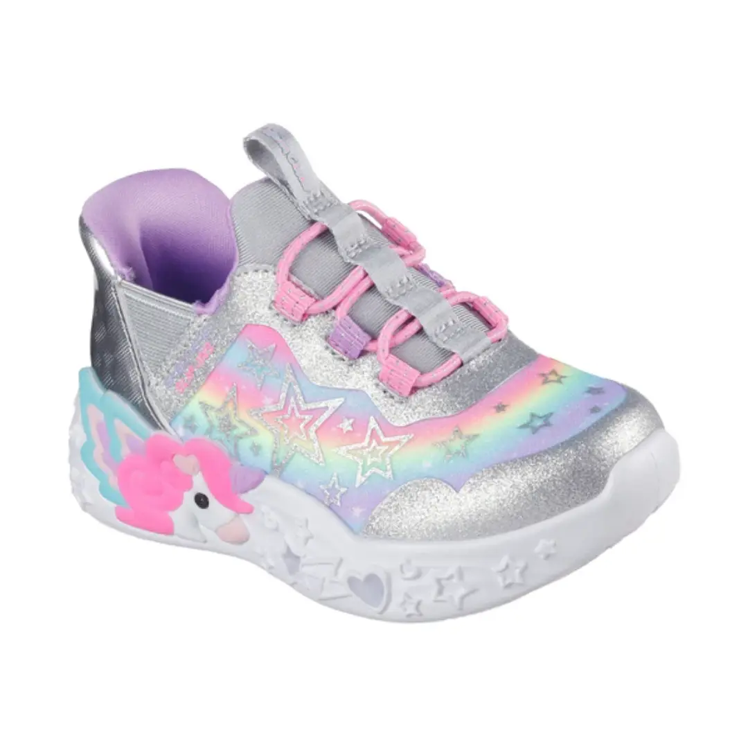302297NSMLT (3) SKECHERS JR UNICORN CHARMEL GRIS CON ROSADO - Image 4