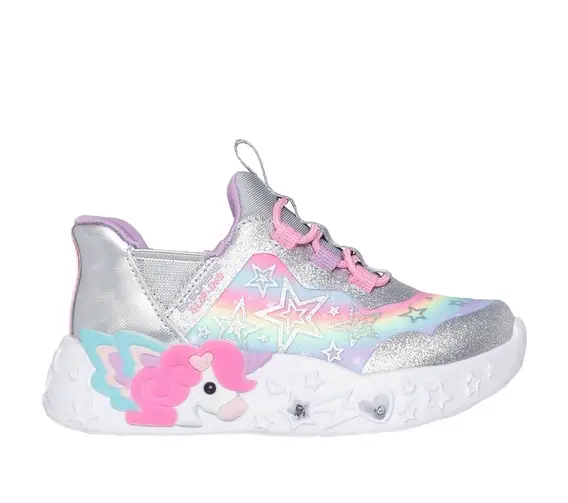 302297NSMLT SKECHERS JR UNICORN CHARMEL GRIS CON ROSADO - Image 1